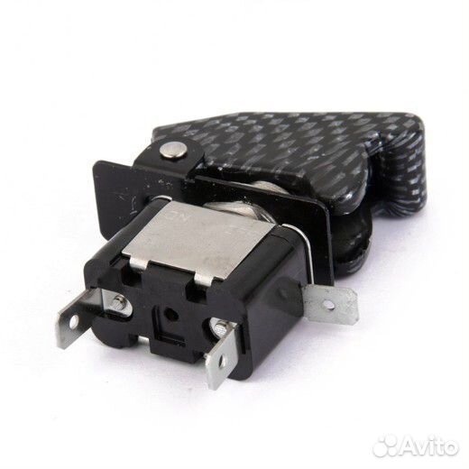 Кнопка-переключатель гоночный с подсветкой карбон