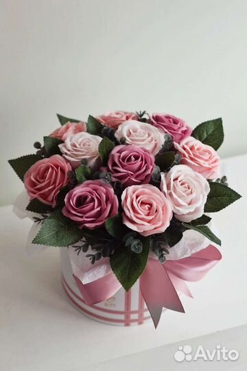 Мыльные розы в коробке