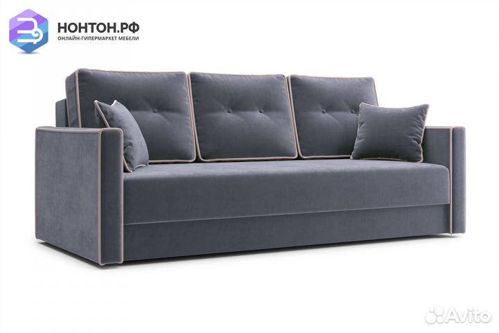 Диван еврокнижка Леон 3-х местный темно-серый