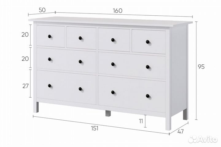 Комод IKEA хемнэс 8 ящиков оригинал Кымор