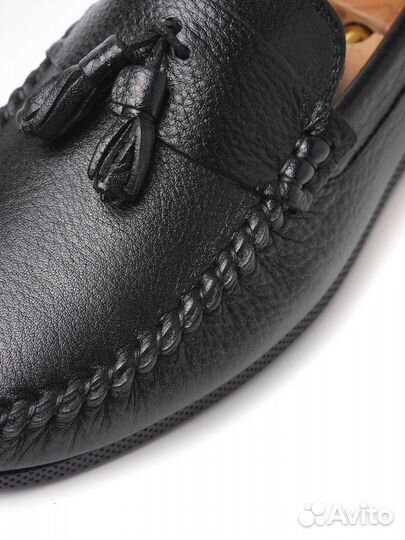 Мокасины кожаные черные размер 42