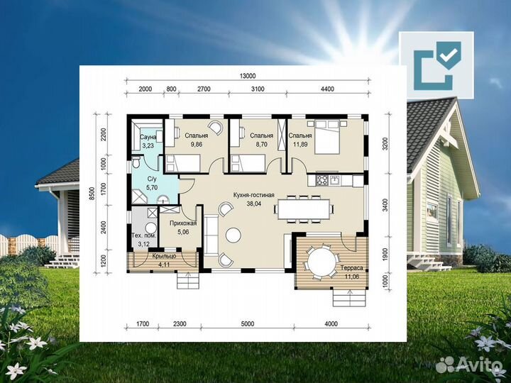 Каркасный дом 100 м2