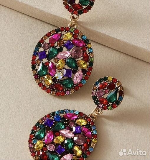 Разноцветные летние серьги
