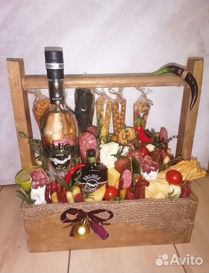 Съедобный букет в коробке/деревянный бокс