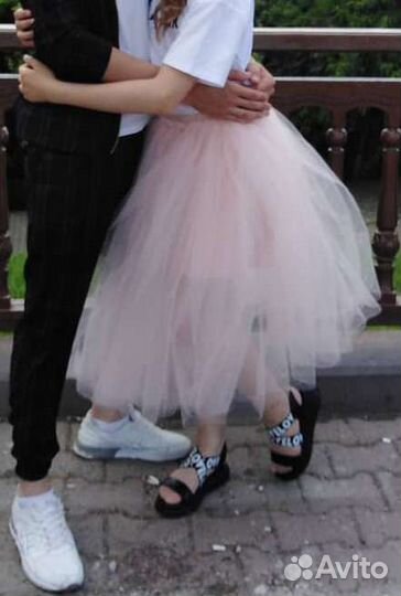 Пышная юбка из фатина розовая