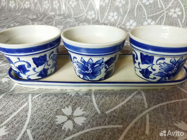 Горшки керамические Гжель 8 шт