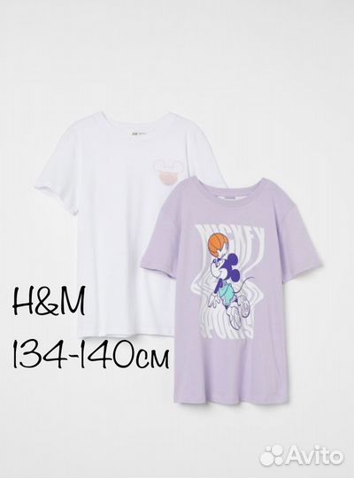 H&M 134/140см Комплект из 2 футболок