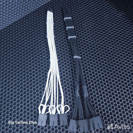 Кабель 12vhpwr моддинг чёрный/белый