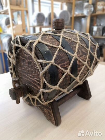 Бочка дубовая состаренная для настаивания 3 литра