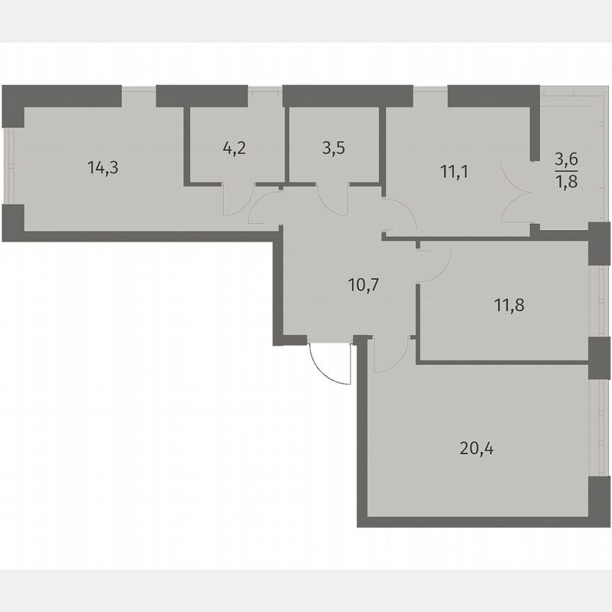 3-к. квартира, 77,7 м², 3/11 эт.