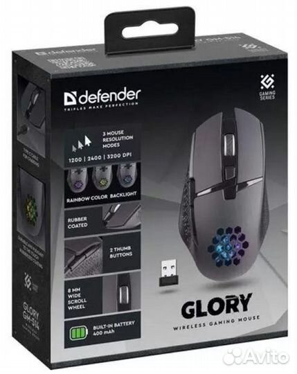 Беспроводная игровая мышь Defender Glory GM-514