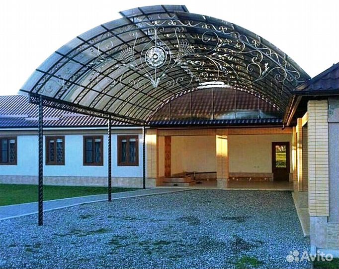 Навесы кованные из поликарбоната