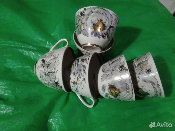 Фарфоровые чашки лфз СССР 6 шт