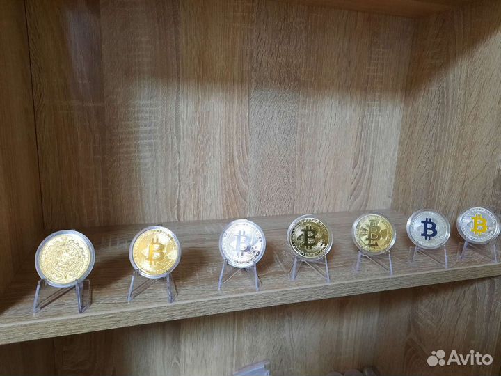 Монета коллекционная Биткоин, 4 мм, в футляре