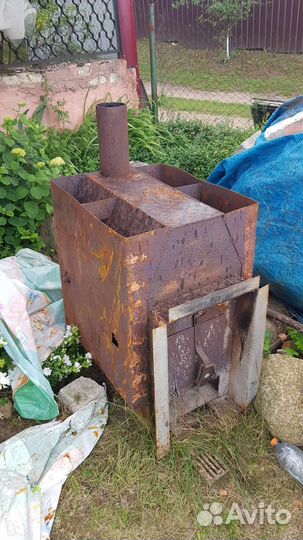 Печь для бани с нагревателем воды