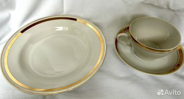 Чайные пары фарфор+ глубокая тарелка
