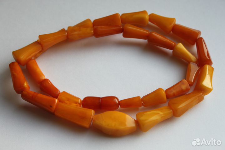Бусы пейзажный янтарь из СССР. 