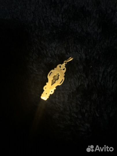 Золотой кулон с бирюзой нат.(СССР)