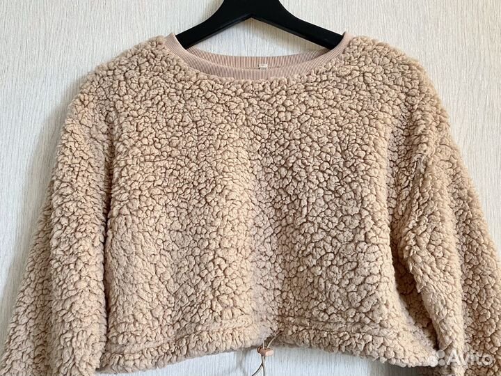 Кофта барашек укороченная бежевая 42
