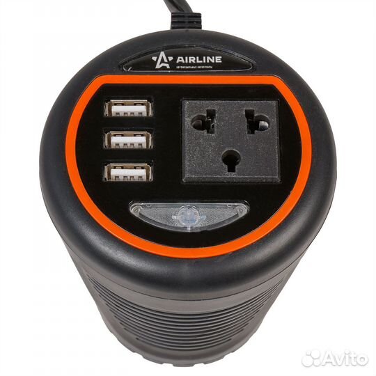 Инвертор 12В-220В, 120 Вт в подстаканник + 3USB