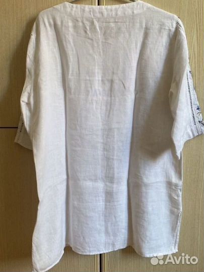 Блуза рубашка туника лен 48-50 размер