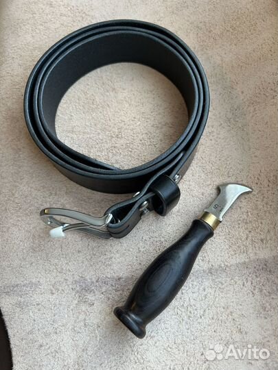 Ремень из кожи 35мм, ручная работа