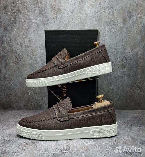 Мужские кожаные кеды