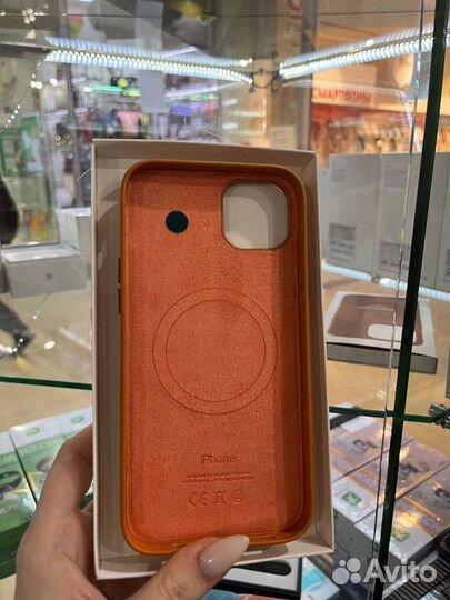 Чехол на iPhone 14 plus MagSafe кожа