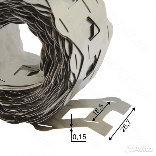 Никелированная лента 18650 2P W-образная без холде