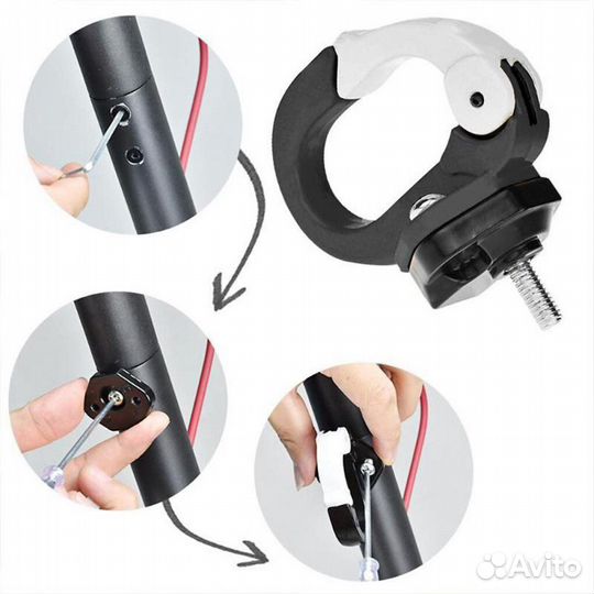 Крюк-вешалка на рулевую стойку электросамоката