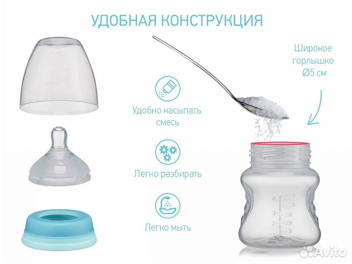 Бутылочка для кормления Roxy Kids 120 мл, медленны