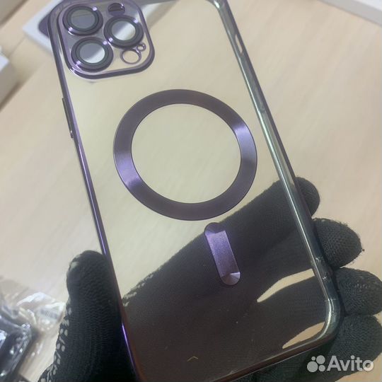 Чехол на iPhone 12 Pro Max MagSafe crtv фиолетовый