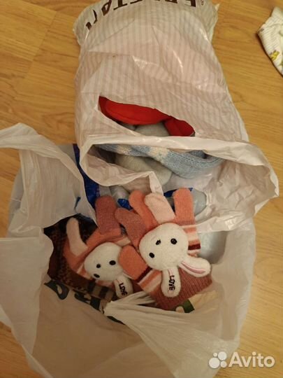 2 больших пакета детских вещей