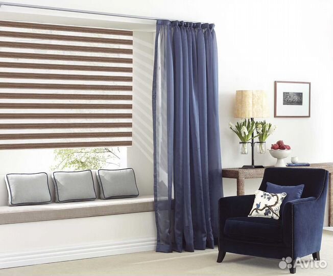 Рулонные шторы зебра на заказ от производителя