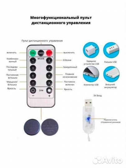 Гирлянда штора 3х3
