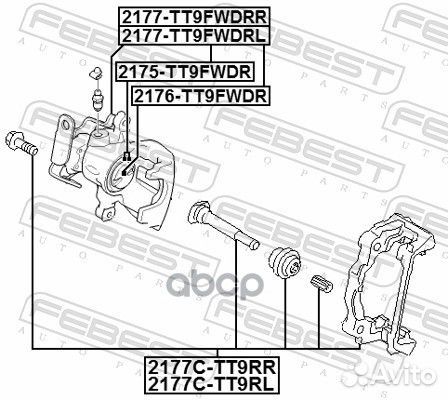 Скоба тормозного суппорта 2177C-TT9RR Febest