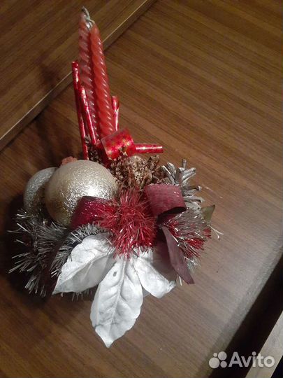 Новогодняя композиция со свечами