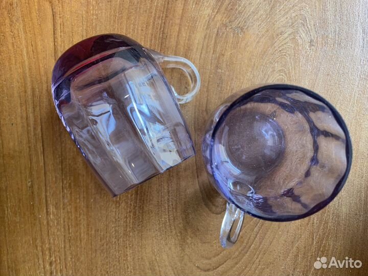 Кружки стеклянные СССР. аметистовое стекло