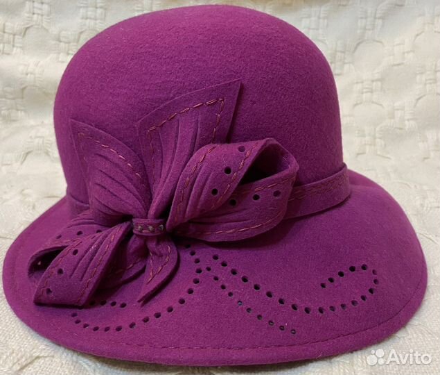 Шляпа женская, фетр, цвет фуксия