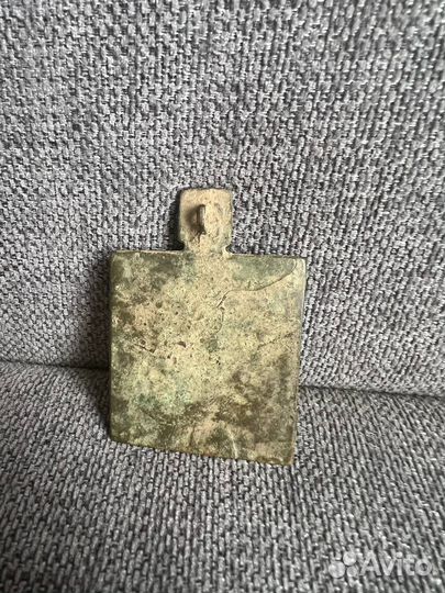 Икона меднолитая Троица 18-19 век