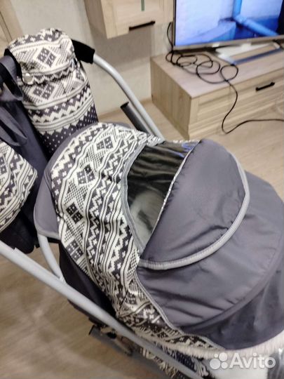 Детские санки коляска с колесами