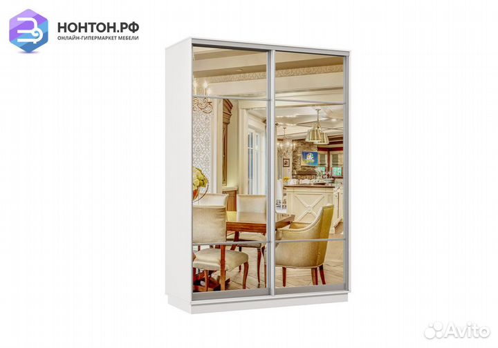 Шкаф-купе двухдверный Эридан мини белый