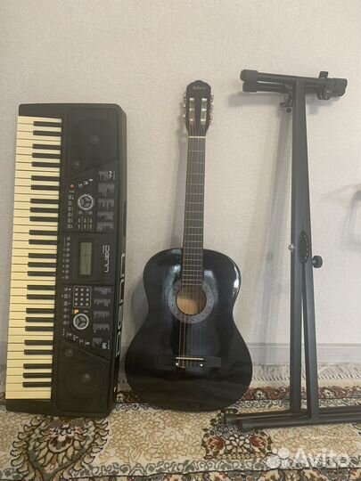 Синтезатор denn dek610, гитара