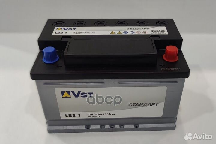 Аккумуляторная батарея 6ст-74 74Ah 700A +справа