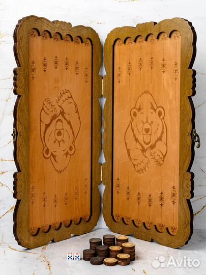 Нарды ручной работы большие Герб России 50см новые