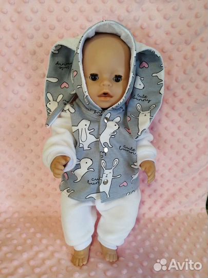 Костюм зайка для кукол 38-44см