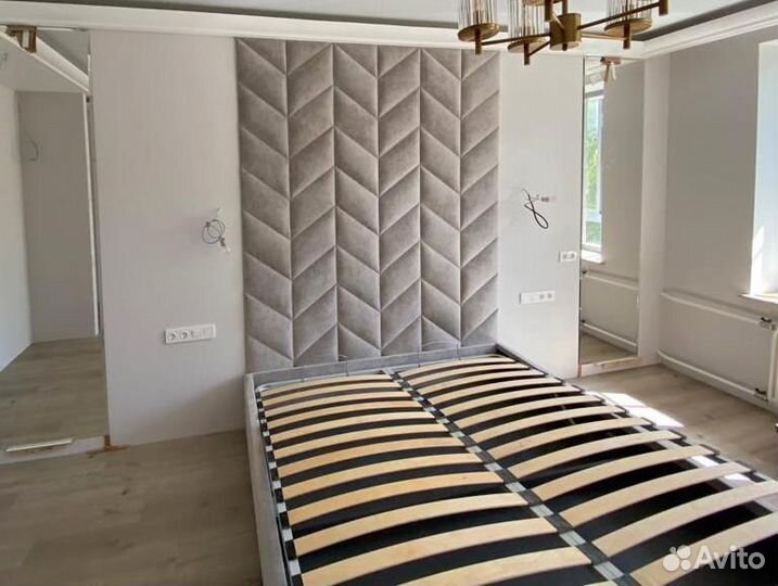 Мягкие стеновые панели и кровать