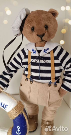 Текстильный мишка в стиле 