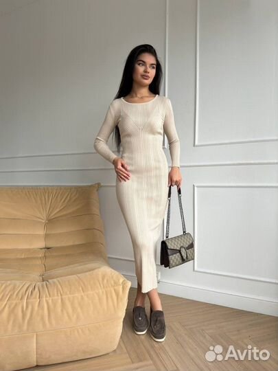 Трикотажное платье 3 цвета