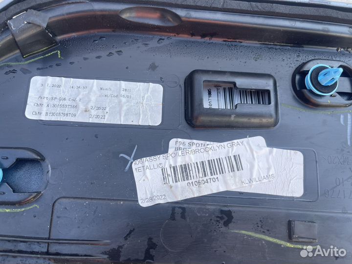 Спойлер крышке багажника верхний BMW X6M F96 G06